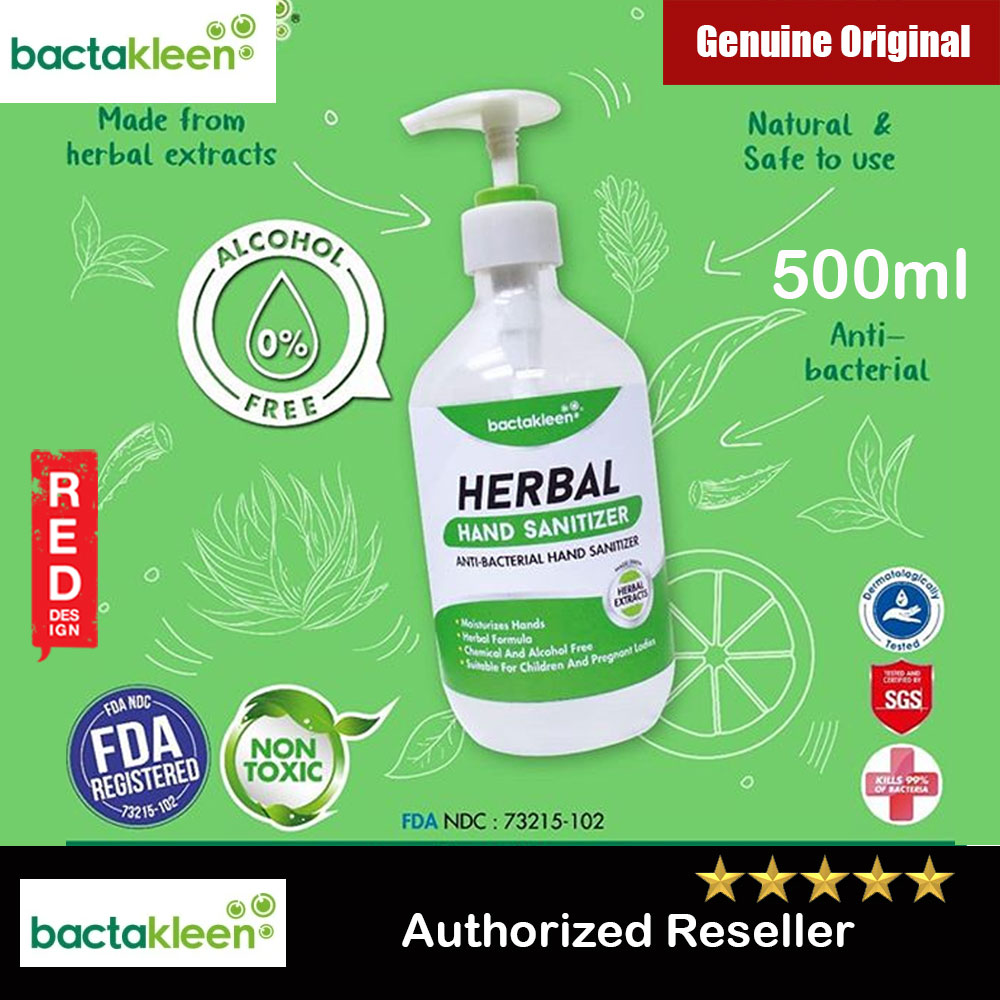 Picture of Bactakleen Herbal Hand Sanitizer Moisturizes FDA Approve Kill bacteria Fungus Virus for all age groups children pregnant ladies non toxic non alcohol no perfume no chemical (500ml) Red Design- Red Design Cases, Red Design Covers, iPad Cases and a wide selection of Red Design Accessories in Malaysia, Sabah, Sarawak and Singapore 