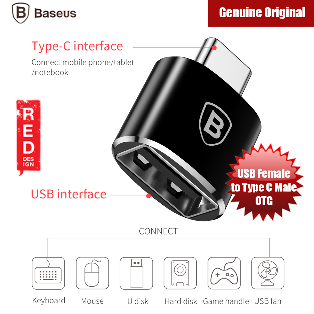 Picture of Baseus Mini USB Female to Type C Male Adapter Converter (Black) Red Design- Red Design Cases, Red Design Covers, iPad Cases and a wide selection of Red Design Accessories in Malaysia, Sabah, Sarawak and Singapore 