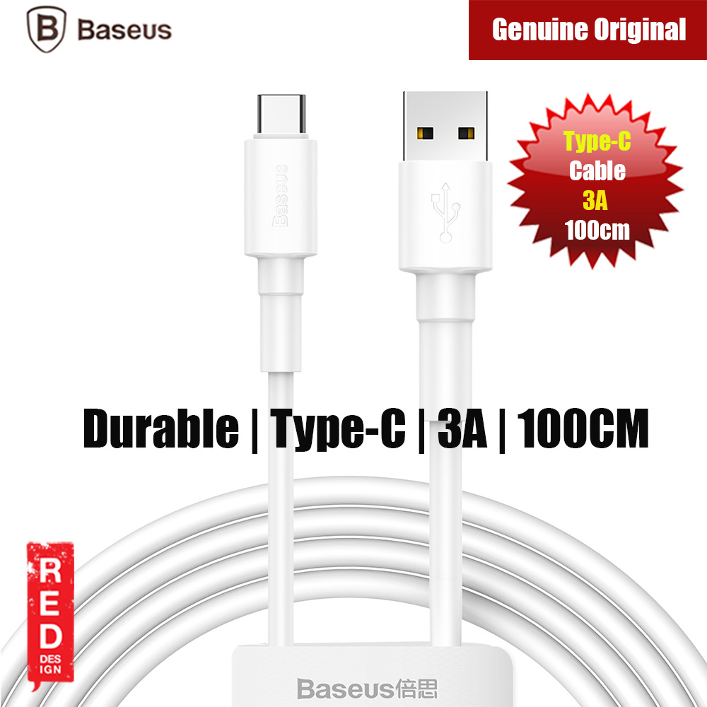 Picture of Baseus Mini White USB-A to Type-C Cable 3A 480Mbps 100CM (White) Red Design- Red Design Cases, Red Design Covers, iPad Cases and a wide selection of Red Design Accessories in Malaysia, Sabah, Sarawak and Singapore 