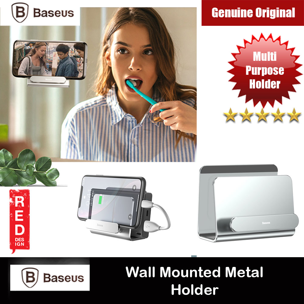 Picture of Baseus Multipurpose 3M Wall Mounted Aluminum Phone Holder for Smartphone iPhone 11 Pro Max Note 10 Plus Huawei P40 Pro (Silver) Red Design- Red Design Cases, Red Design Covers, iPad Cases and a wide selection of Red Design Accessories in Malaysia, Sabah, Sarawak and Singapore 