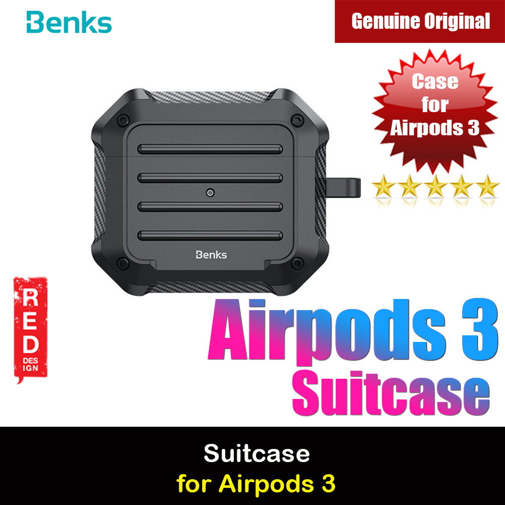 Picture of Benks Suitcase Protective Case for AirPods 3 Liquid Silicone Case with Carabiner Hook (Black) Apple Airpods 3- Apple Airpods 3 Cases, Apple Airpods 3 Covers, iPad Cases and a wide selection of Apple Airpods 3 Accessories in Malaysia, Sabah, Sarawak and Singapore 