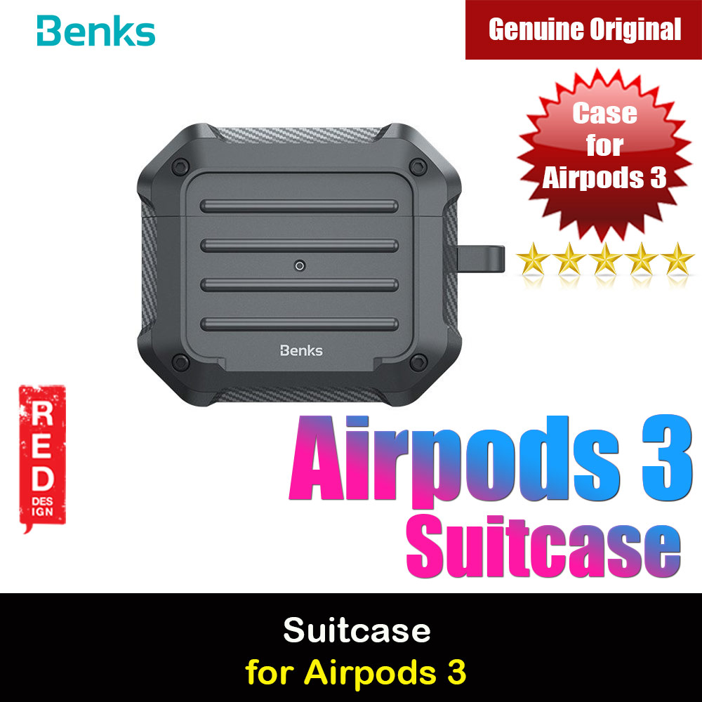 Picture of Benks Suitcase Protective Case for AirPods 3 Liquid Silicone Case with Carabiner Hook (Grey) Apple Airpods 3- Apple Airpods 3 Cases, Apple Airpods 3 Covers, iPad Cases and a wide selection of Apple Airpods 3 Accessories in Malaysia, Sabah, Sarawak and Singapore 