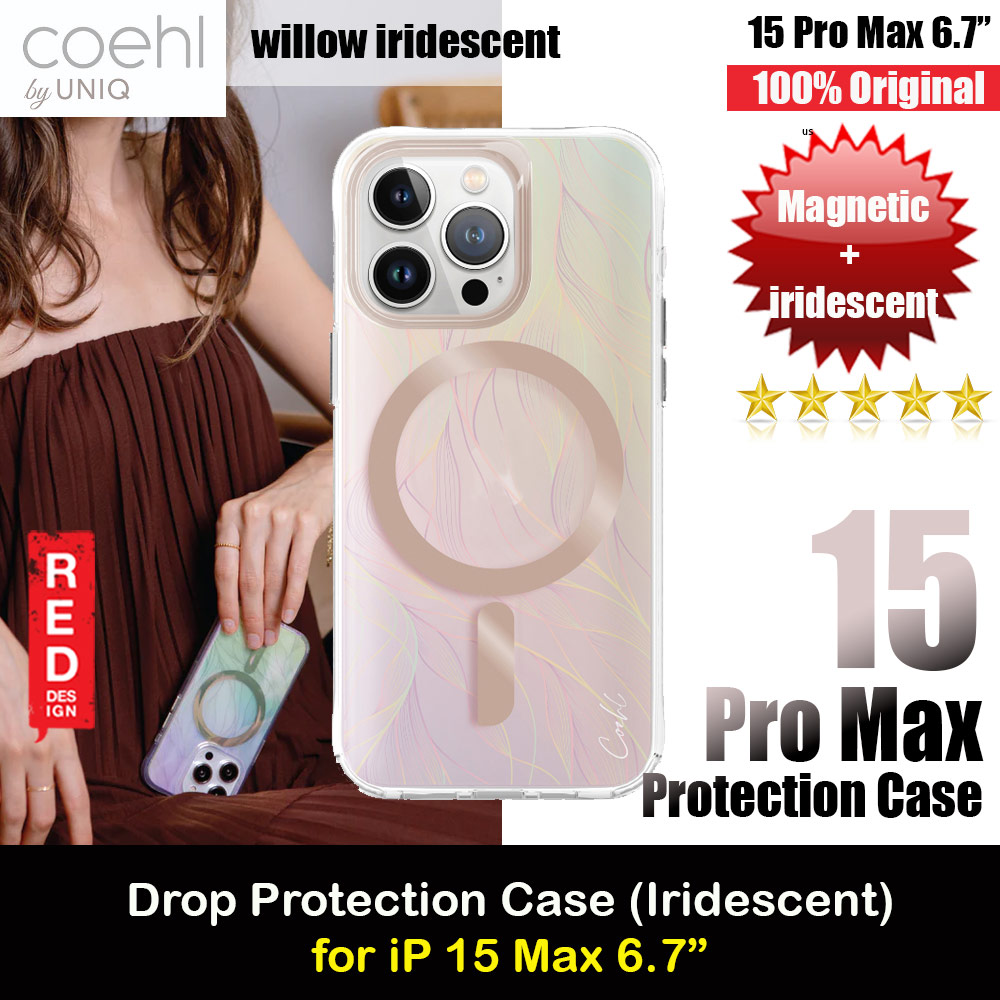Picture of Coehl by Uniq Design for Modern Women Girl Lady Magnetic Charging Compatible for iPhone 15 Pro Max 6.7 (Willow iridescent) Apple iPhone 15 Pro Max 6.7- Apple iPhone 15 Pro Max 6.7 Cases, Apple iPhone 15 Pro Max 6.7 Covers, iPad Cases and a wide selection of Apple iPhone 15 Pro Max 6.7 Accessories in Malaysia, Sabah, Sarawak and Singapore 