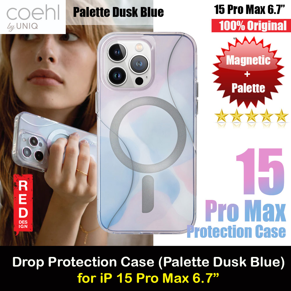 Picture of Coehl by Uniq Design for Modern Women Girl Lady Magnetic Charging Compatible for iPhone 15 Pro Max 6.7 (Palette Dusk Blue) Apple iPhone 15 Pro Max 6.7- Apple iPhone 15 Pro Max 6.7 Cases, Apple iPhone 15 Pro Max 6.7 Covers, iPad Cases and a wide selection of Apple iPhone 15 Pro Max 6.7 Accessories in Malaysia, Sabah, Sarawak and Singapore 
