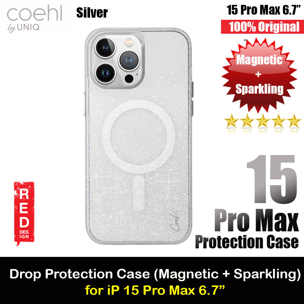 Picture of Coehl by Uniq Design for Modern Women Girl Lady Magnetic Charging Compatible for iPhone 15 Pro Max 6.7 (Sparkling Silver) Apple iPhone 15 Pro Max 6.7- Apple iPhone 15 Pro Max 6.7 Cases, Apple iPhone 15 Pro Max 6.7 Covers, iPad Cases and a wide selection of Apple iPhone 15 Pro Max 6.7 Accessories in Malaysia, Sabah, Sarawak and Singapore 