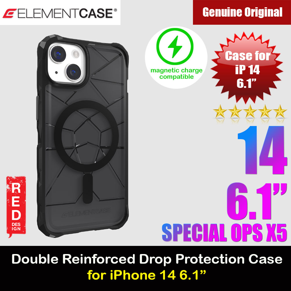 Picture of Element Case Special Ops Double Reinforced Drop  Protection Case with Magsafe Compatible for iPhone 14 6.1 (Smoke Black) Apple iPhone 14 6.1- Apple iPhone 14 6.1 Cases, Apple iPhone 14 6.1 Covers, iPad Cases and a wide selection of Apple iPhone 14 6.1 Accessories in Malaysia, Sabah, Sarawak and Singapore 