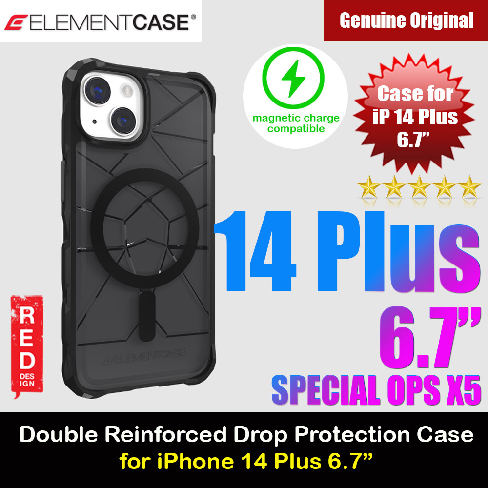 Picture of Element Case Special Ops Double Reinforced Drop  Protection Case with Magsafe Compatible for iPhone 14 Plus 6.7 (Smoke Black) Apple iPhone 14 Plus 6.7- Apple iPhone 14 Plus 6.7 Cases, Apple iPhone 14 Plus 6.7 Covers, iPad Cases and a wide selection of Apple iPhone 14 Plus 6.7 Accessories in Malaysia, Sabah, Sarawak and Singapore 