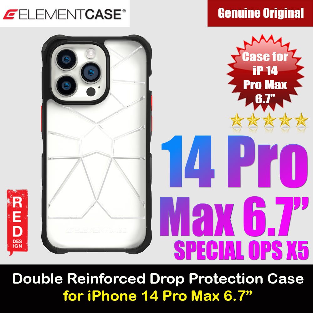 Picture of Element Case Special Ops Double Reinforced Drop Protection Case Compatible for iPhone 14 Pro 6.1 (Clear Black) Apple iPhone 14 Pro 6.1- Apple iPhone 14 Pro 6.1 Cases, Apple iPhone 14 Pro 6.1 Covers, iPad Cases and a wide selection of Apple iPhone 14 Pro 6.1 Accessories in Malaysia, Sabah, Sarawak and Singapore 