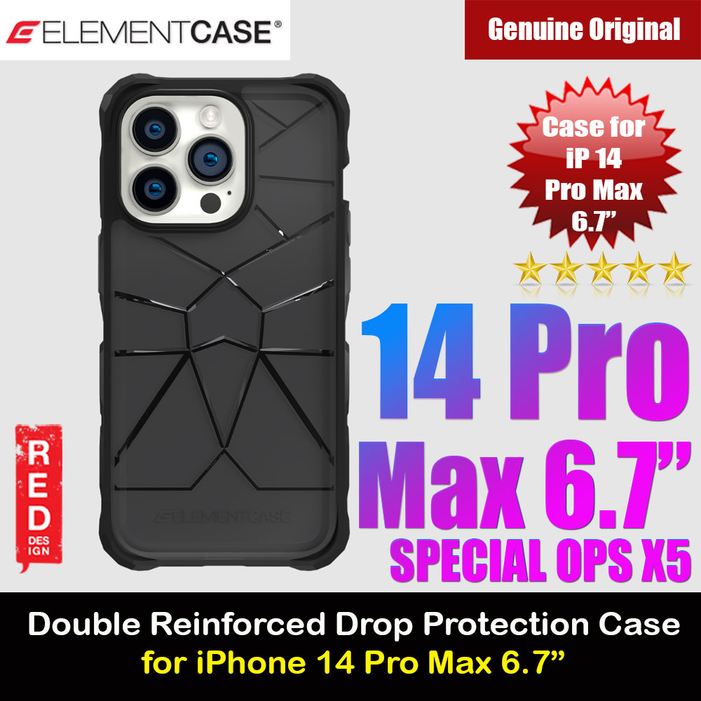 Picture of Element Case Special Ops Double Reinforced Drop Protection Case Compatible for iPhone 14 Pro Max 6.7 (Smoke Black) Apple iPhone 14 Pro Max 6.7- Apple iPhone 14 Pro Max 6.7 Cases, Apple iPhone 14 Pro Max 6.7 Covers, iPad Cases and a wide selection of Apple iPhone 14 Pro Max 6.7 Accessories in Malaysia, Sabah, Sarawak and Singapore 