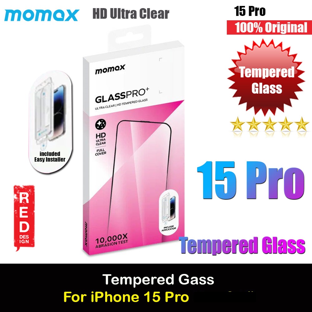 Picture of Momax 3D Full Coverage Tempered Glass Screen Protector for Apple iPhone 15 Pro 6.1  with Easy DIY Installation Kit Helper  (HD Ultra Clear Black) Apple iPhone 15 Pro 6.1- Apple iPhone 15 Pro 6.1 Cases, Apple iPhone 15 Pro 6.1 Covers, iPad Cases and a wide selection of Apple iPhone 15 Pro 6.1 Accessories in Malaysia, Sabah, Sarawak and Singapore 