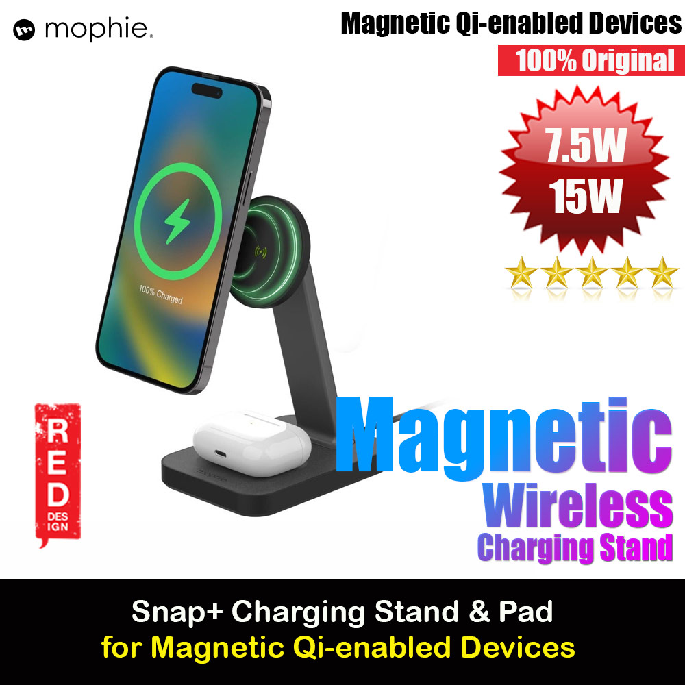 Picture of Mophie Snap Stand Pad 15W Magnetic Wireless Stand wireless charging stand compatible with snap and MagSafe for Smartphones iPhone Google Pixel Samsung Galaxy Qi-enabled Devices (Black) Apple iPhone 13 6.1- Apple iPhone 13 6.1 Cases, Apple iPhone 13 6.1 Covers, iPad Cases and a wide selection of Apple iPhone 13 6.1 Accessories in Malaysia, Sabah, Sarawak and Singapore 