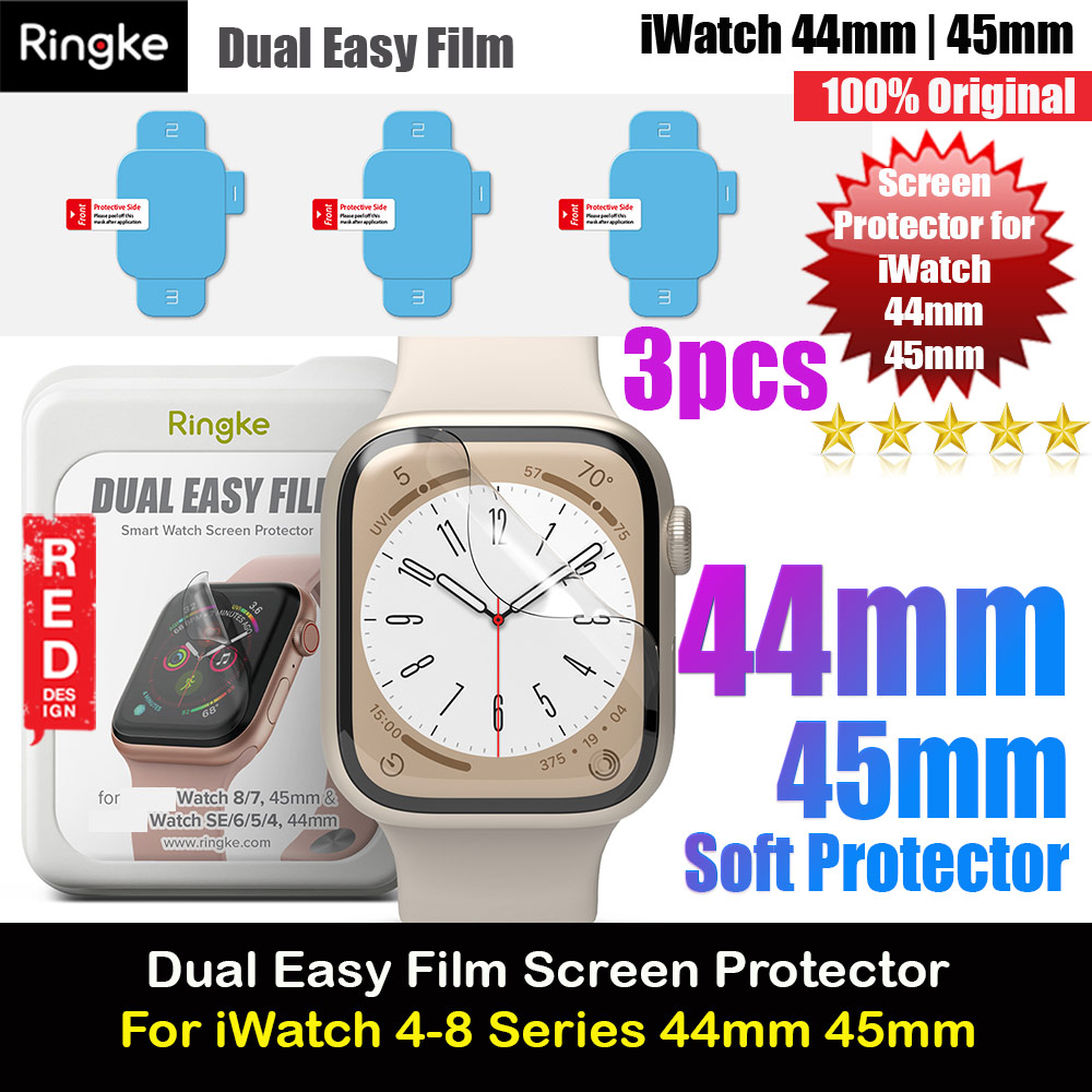 Picture of Ringke Dual Easy Film High Quality EPU Self Healing Anti Finger Print Soft Screen Protector for Apple Watch 44mm 45mm (Clear) 3pcs Apple Watch 44mm- Apple Watch 44mm Cases, Apple Watch 44mm Covers, iPad Cases and a wide selection of Apple Watch 44mm Accessories in Malaysia, Sabah, Sarawak and Singapore 