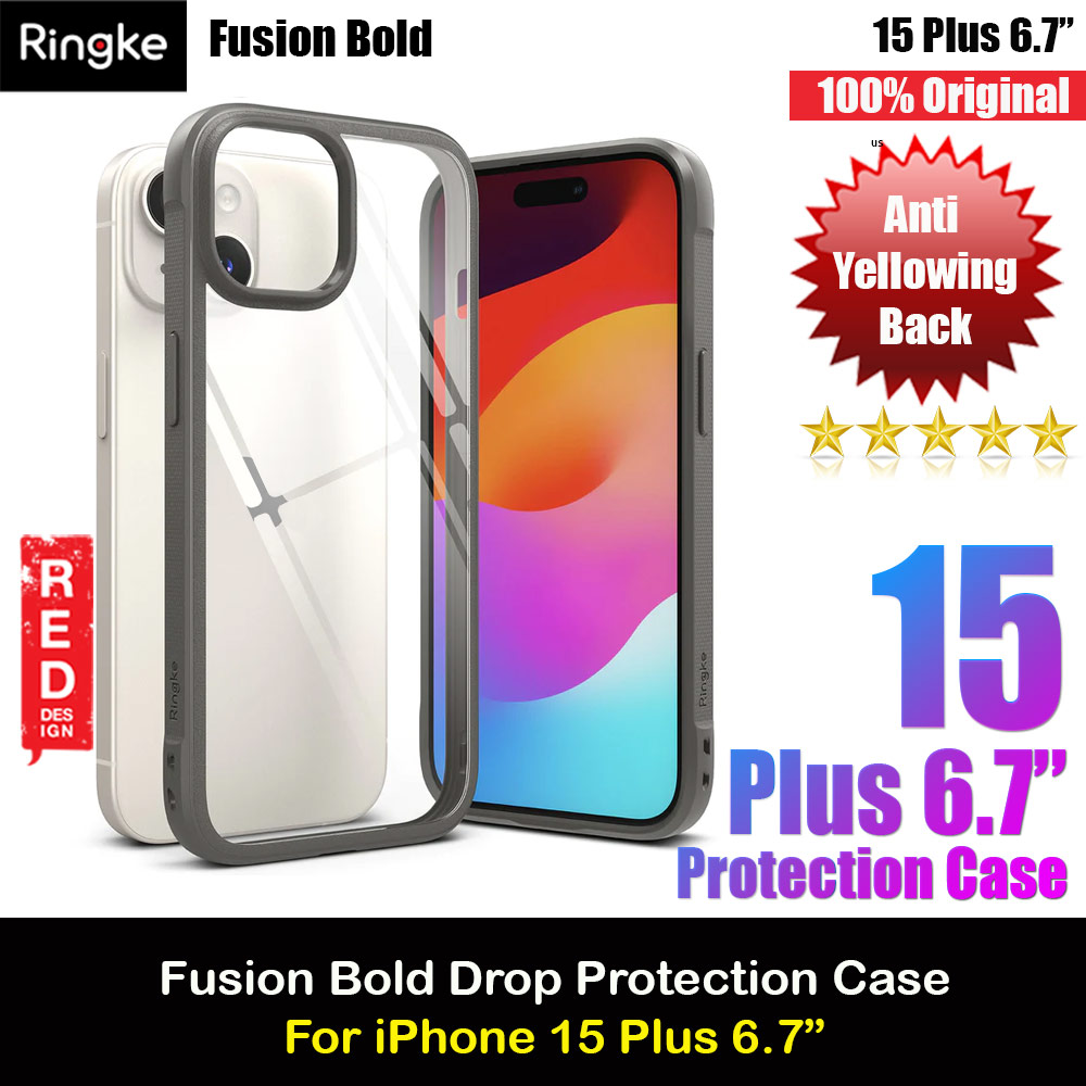 Picture of Ringke Fusion Bold Anti Yellow Back Plate Drop Protection Case for Apple iPhone 15 Plus 6.7 (Gray) Apple iPhone 15 Plus 6.7- Apple iPhone 15 Plus 6.7 Cases, Apple iPhone 15 Plus 6.7 Covers, iPad Cases and a wide selection of Apple iPhone 15 Plus 6.7 Accessories in Malaysia, Sabah, Sarawak and Singapore 