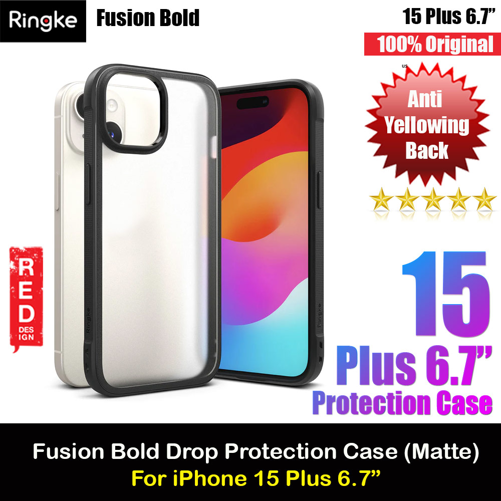 Picture of Ringke Fusion Bold Anti Yellow Back Plate Drop Protection Case for Apple iPhone 15 Plus 6.7 (Matte Black) Apple iPhone 15 Plus 6.7- Apple iPhone 15 Plus 6.7 Cases, Apple iPhone 15 Plus 6.7 Covers, iPad Cases and a wide selection of Apple iPhone 15 Plus 6.7 Accessories in Malaysia, Sabah, Sarawak and Singapore 