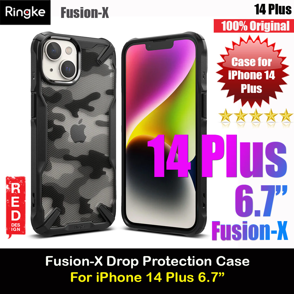 Picture of Ringke Fusion X Hybrid PC and TPU Frame Drop Protection Case for Apple iPhone 14 Plus 6.7 (Camo Black) Apple iPhone 14 Plus 6.7- Apple iPhone 14 Plus 6.7 Cases, Apple iPhone 14 Plus 6.7 Covers, iPad Cases and a wide selection of Apple iPhone 14 Plus 6.7 Accessories in Malaysia, Sabah, Sarawak and Singapore 