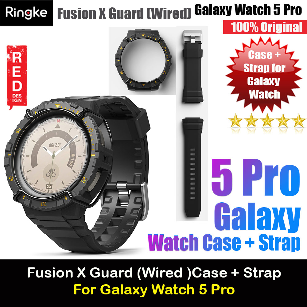 Picture of Ringke Fusion X Guard Wired Protection Case Strap Band for Samsung Galaxy Watch 5 Pro Series 45mm (Black Yellow Index Wired) Samsung Galaxy Watch 5 Pro 45mm- Samsung Galaxy Watch 5 Pro 45mm Cases, Samsung Galaxy Watch 5 Pro 45mm Covers, iPad Cases and a wide selection of Samsung Galaxy Watch 5 Pro 45mm Accessories in Malaysia, Sabah, Sarawak and Singapore 