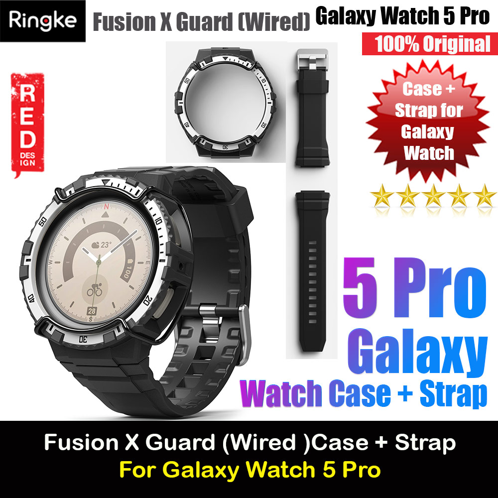 Picture of Ringke Fusion X Guard Wired Protection Case Strap Band for Samsung Galaxy Watch 5 Pro Series 45mm (White Black Index Wired) Samsung Galaxy Watch 5 Pro 45mm- Samsung Galaxy Watch 5 Pro 45mm Cases, Samsung Galaxy Watch 5 Pro 45mm Covers, iPad Cases and a wide selection of Samsung Galaxy Watch 5 Pro 45mm Accessories in Malaysia, Sabah, Sarawak and Singapore 