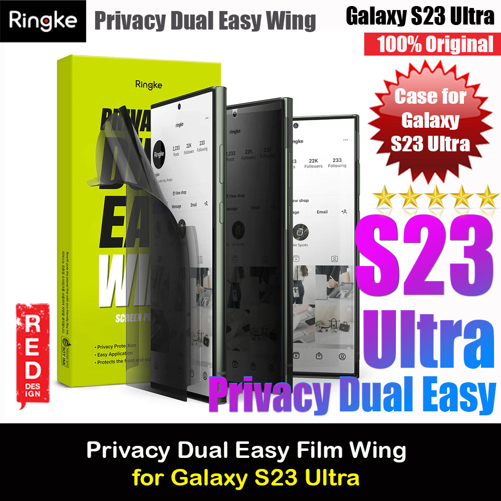 Picture of Ringke Screen Protector Dual Easy Film Wing for Samsung Galaxy S23 Ultra (Privacy) Samsung Galaxy S23 Ultra- Samsung Galaxy S23 Ultra Cases, Samsung Galaxy S23 Ultra Covers, iPad Cases and a wide selection of Samsung Galaxy S23 Ultra Accessories in Malaysia, Sabah, Sarawak and Singapore 