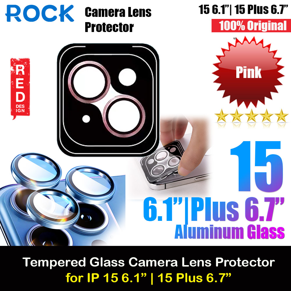 Picture of Rock Pure Series Glass Camera Lens Aluminum Frame Protector For iPhone 15 Plus 6.7 15 6.1 (Pink) Apple iPhone 15 6.1- Apple iPhone 15 6.1 Cases, Apple iPhone 15 6.1 Covers, iPad Cases and a wide selection of Apple iPhone 15 6.1 Accessories in Malaysia, Sabah, Sarawak and Singapore 