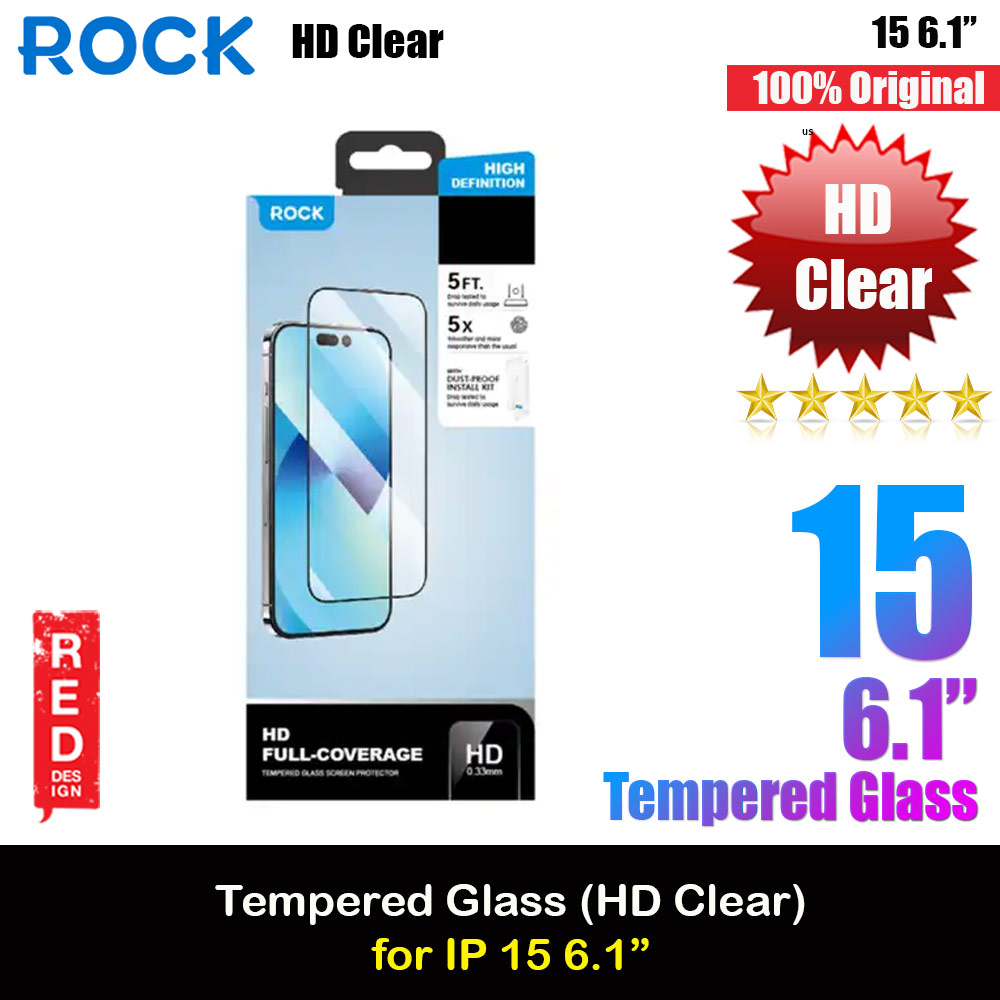 Picture of Rock 4K HD Full Coverage Tempered Glass for iPhone 15 6.1 (HD Clear) Apple iPhone 15 Plus 6.7- Apple iPhone 15 Plus 6.7 Cases, Apple iPhone 15 Plus 6.7 Covers, iPad Cases and a wide selection of Apple iPhone 15 Plus 6.7 Accessories in Malaysia, Sabah, Sarawak and Singapore 