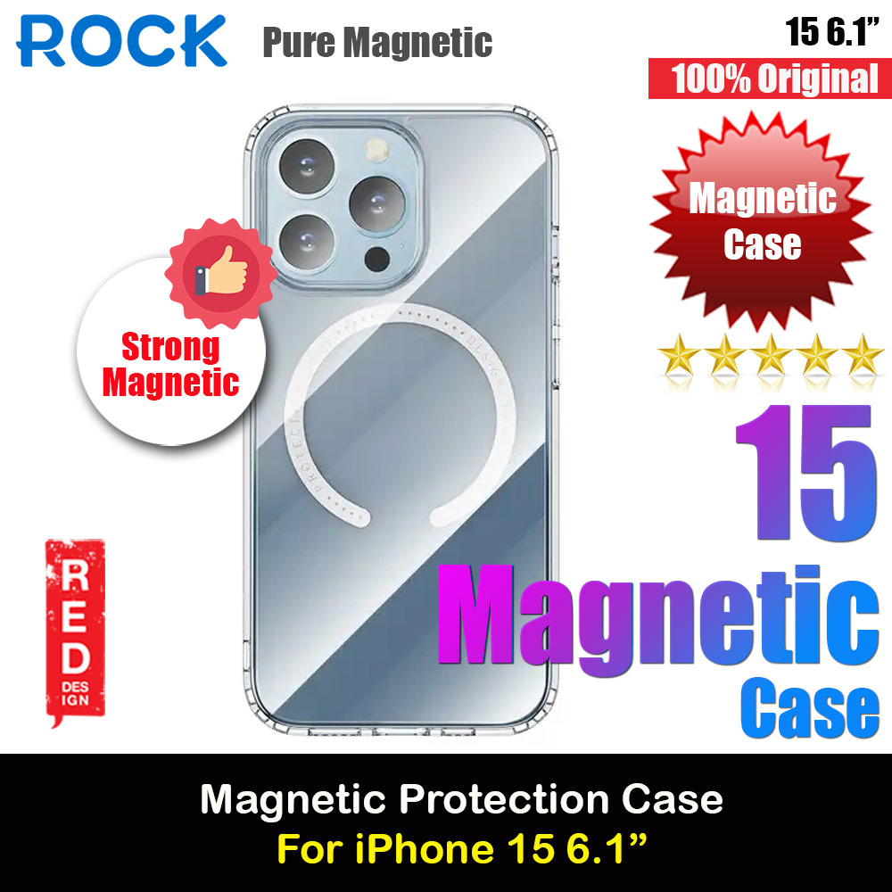 Picture of Rock Pure Series Protection Magnetic Case Magsafe Compatible for iPhone 15 6.1 (Clear) Apple iPhone 15 6.1- Apple iPhone 15 6.1 Cases, Apple iPhone 15 6.1 Covers, iPad Cases and a wide selection of Apple iPhone 15 6.1 Accessories in Malaysia, Sabah, Sarawak and Singapore 