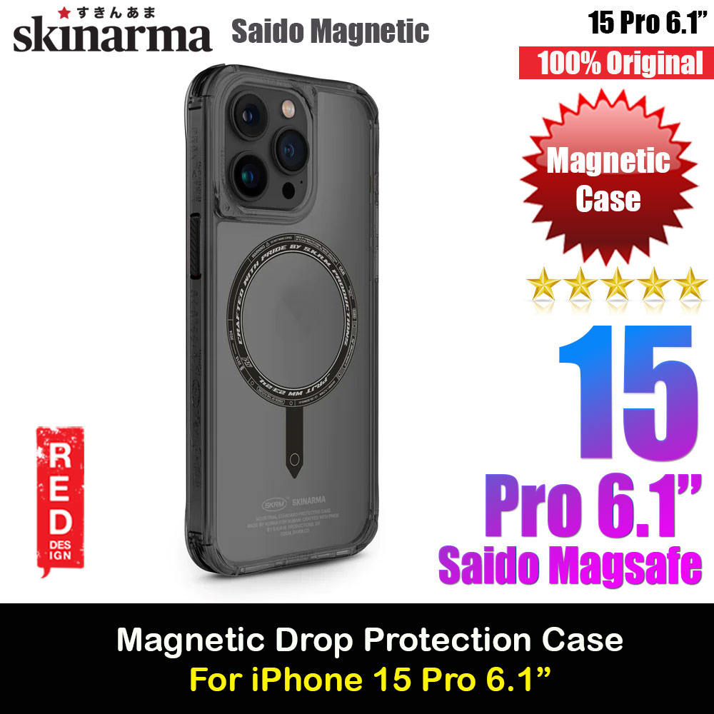 Picture of Skinarma Saido Magsafe Series Drop Protection Case for iPhone 15 Pro 6.1 (Black) Apple iPhone 15 Pro 6.1- Apple iPhone 15 Pro 6.1 Cases, Apple iPhone 15 Pro 6.1 Covers, iPad Cases and a wide selection of Apple iPhone 15 Pro 6.1 Accessories in Malaysia, Sabah, Sarawak and Singapore 