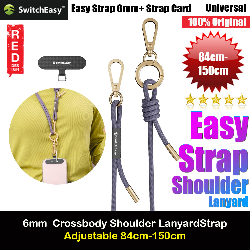 Picture of Switcheasy Easy Strap with Multiple Hang Design Crossbody Lanyard Shoulder Holder Card Link Adjustable Strap for any closed-bottom phone case (British Lavender) Red Design- Red Design Cases, Red Design Covers, iPad Cases and a wide selection of Red Design Accessories in Malaysia, Sabah, Sarawak and Singapore 