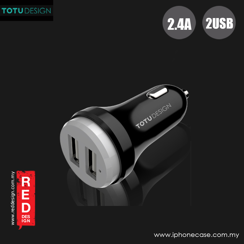 Picture of Totu Bullet Series 2.4A Fast Charge Dual USB Car Charger (Black Grey) Red Design- Red Design Cases, Red Design Covers, iPad Cases and a wide selection of Red Design Accessories in Malaysia, Sabah, Sarawak and Singapore 
