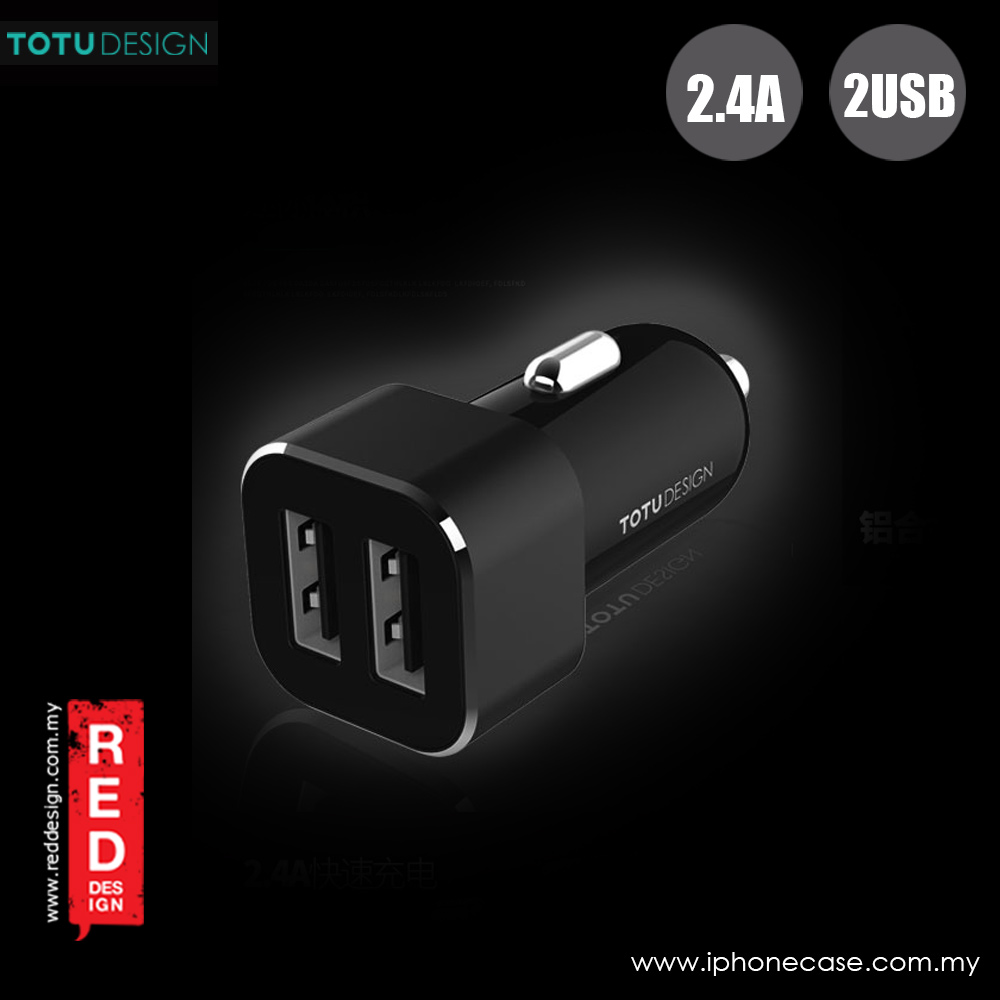 Picture of Totu Sharp Series 2.4A Fast Charge Dual USB Car Charger (Black)