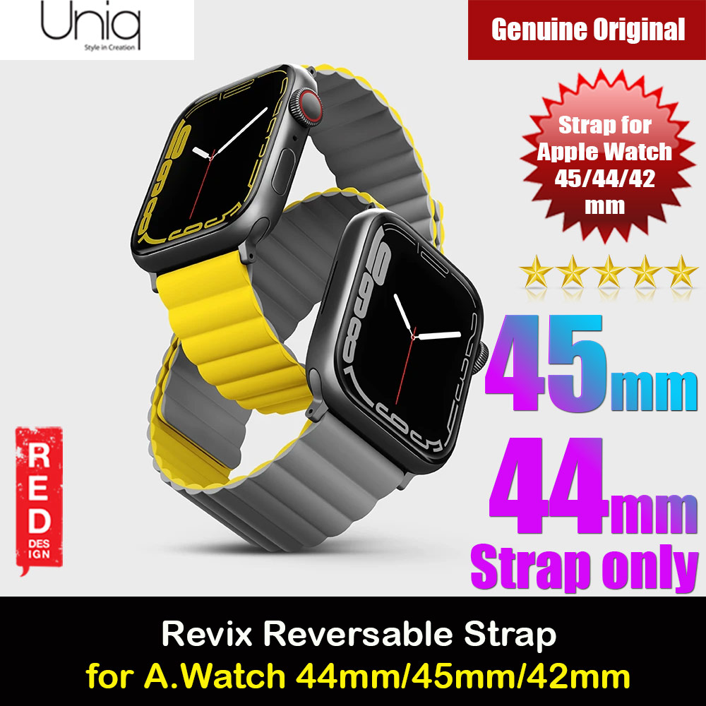 Picture of Uniq Revix Reversible Magnetic Silicone Strap Apple Watch 49mm Ultra 45mm 44mm 42mm Series 1 2 3 4 5 6 7 SE Nike (Yellow Grey) Apple Watch 49mm	Ultra- Apple Watch 49mm	Ultra Cases, Apple Watch 49mm	Ultra Covers, iPad Cases and a wide selection of Apple Watch 49mm	Ultra Accessories in Malaysia, Sabah, Sarawak and Singapore 