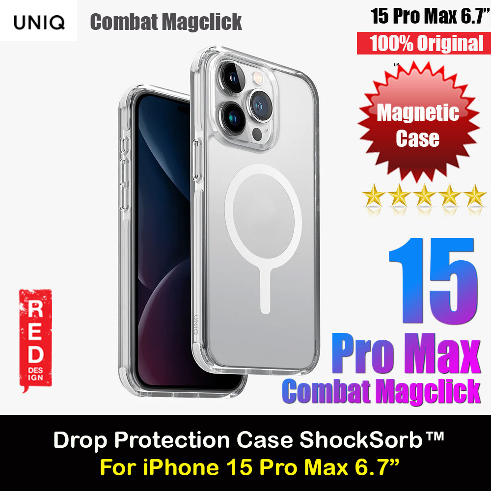 Picture of Uniq Magclick Combat Hybrid Ultra Tough Drop Protection Magnetic Charge Compatible Case for iPhone 15 Pro Max 6.7 (White) Apple iPhone 15 Pro Max 6.7- Apple iPhone 15 Pro Max 6.7 Cases, Apple iPhone 15 Pro Max 6.7 Covers, iPad Cases and a wide selection of Apple iPhone 15 Pro Max 6.7 Accessories in Malaysia, Sabah, Sarawak and Singapore 