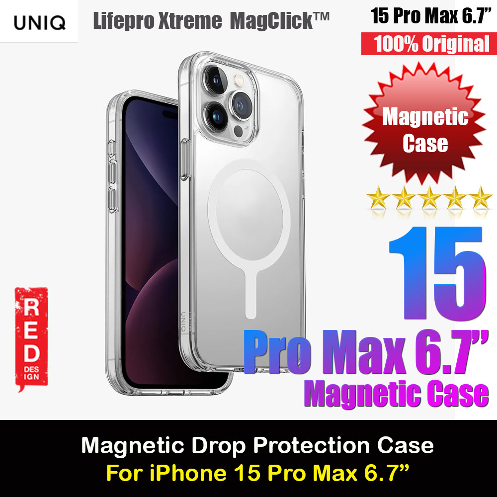 Picture of Uniq LifePro Xtreme Magclick Slim Thin Clear Transparent Magsafe Magnetic Drop Protection Case for iPhone 15 Pro Max 6.7 (Clear) Apple iPhone 15 Pro Max 6.7- Apple iPhone 15 Pro Max 6.7 Cases, Apple iPhone 15 Pro Max 6.7 Covers, iPad Cases and a wide selection of Apple iPhone 15 Pro Max 6.7 Accessories in Malaysia, Sabah, Sarawak and Singapore 