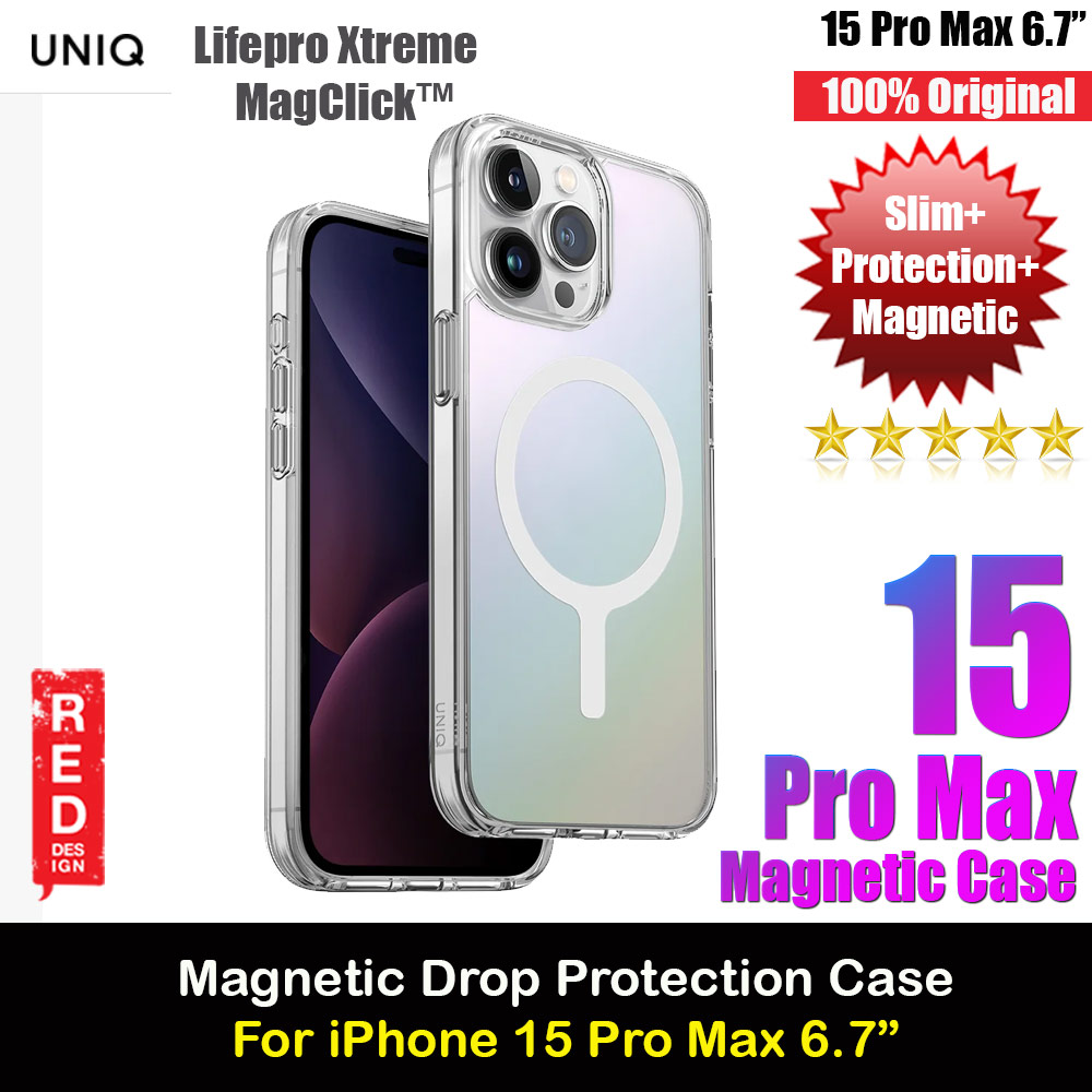 Picture of Uniq LifePro Xtreme Magclick Slim Thin Clear Transparent Magsafe Magnetic Drop Protection Case for iPhone 15 Pro Max 6.7 (Iridescent) Apple iPhone 15 Pro Max 6.7- Apple iPhone 15 Pro Max 6.7 Cases, Apple iPhone 15 Pro Max 6.7 Covers, iPad Cases and a wide selection of Apple iPhone 15 Pro Max 6.7 Accessories in Malaysia, Sabah, Sarawak and Singapore 