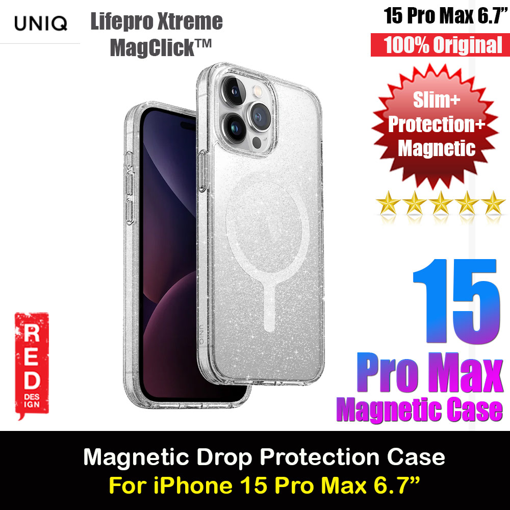 Picture of Uniq LifePro Xtreme Magclick Slim Thin Clear Transparent Magsafe Magnetic Drop Protection Case for iPhone 15 Pro Max 6.7 (Tinsel) Apple iPhone 15 Pro Max 6.7- Apple iPhone 15 Pro Max 6.7 Cases, Apple iPhone 15 Pro Max 6.7 Covers, iPad Cases and a wide selection of Apple iPhone 15 Pro Max 6.7 Accessories in Malaysia, Sabah, Sarawak and Singapore 