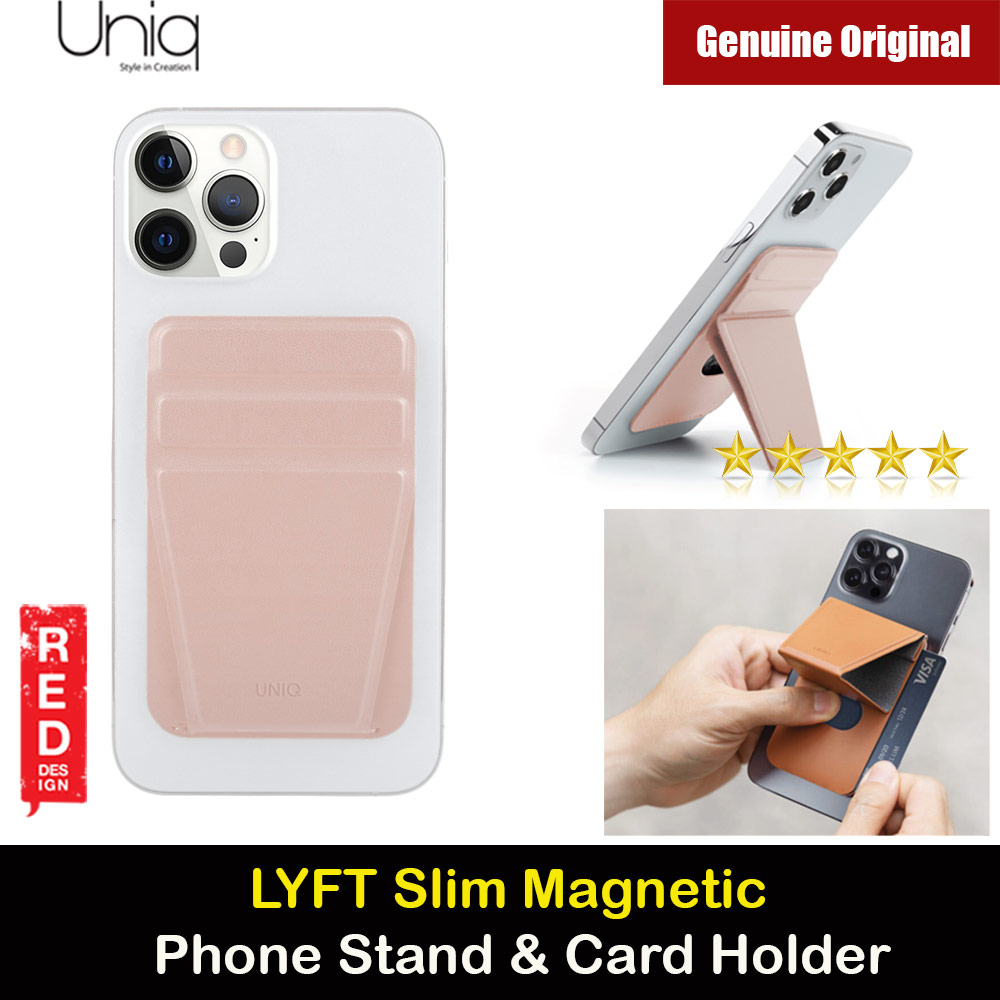 Picture of Uniq LYFT Magnetic PU Leather Phone Stand and Card Holder for iPhone 6 7 8 iPhone XR iPhone XS iPhone 12 Pro Max Galaxy S21 Ultra Note 20 Ultra (Pink) Apple iPhone 12 mini 5.4- Apple iPhone 12 mini 5.4 Cases, Apple iPhone 12 mini 5.4 Covers, iPad Cases and a wide selection of Apple iPhone 12 mini 5.4 Accessories in Malaysia, Sabah, Sarawak and Singapore 
