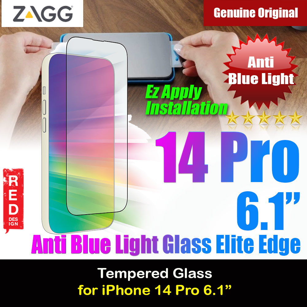 Picture of Zagg Glass Elite Edge Vision Guard Tempered Glass Screen Protector with Easy Installation Tray for iPhone 14 Pro 6.1 (Anti Blue Light iPhone Cases - iPhone 14 Pro Max , iPhone 13 Pro Max, Galaxy S23 Ultra, Google Pixel 7 Pro, Galaxy Z Fold 4, Galaxy Z Flip 4 Cases Malaysia,iPhone 12 Pro Max Cases Malaysia, iPad Air ,iPad Pro Cases and a wide selection of Accessories in Malaysia, Sabah, Sarawak and Singapore. 