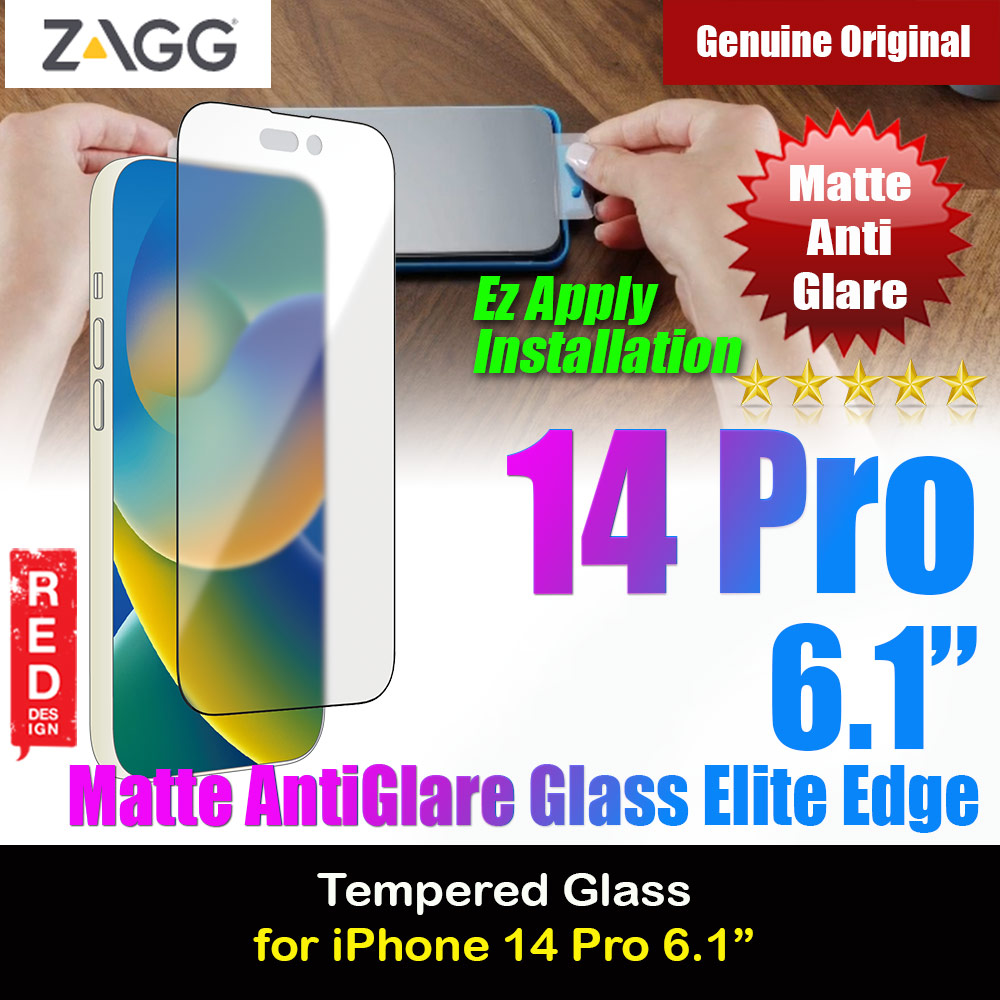 Picture of Zagg Glass Elite Edge Tempered Glass Screen Protector with Easy Installation Tray for iPhone 14 Pro 6.1 (Matte Anti-Glare) iPhone Cases - iPhone 14 Pro Max , iPhone 13 Pro Max, Galaxy S23 Ultra, Google Pixel 7 Pro, Galaxy Z Fold 4, Galaxy Z Flip 4 Cases Malaysia,iPhone 12 Pro Max Cases Malaysia, iPad Air ,iPad Pro Cases and a wide selection of Accessories in Malaysia, Sabah, Sarawak and Singapore. 