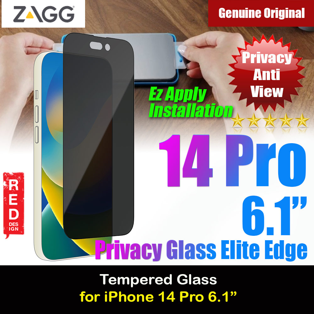 Picture of Zagg Glass Elite Edge Tempered Glass Screen Protector with Easy Installation Tray for iPhone 14 Pro 6.1 (2 Way Privacy iPhone Cases - iPhone 14 Pro Max , iPhone 13 Pro Max, Galaxy S23 Ultra, Google Pixel 7 Pro, Galaxy Z Fold 4, Galaxy Z Flip 4 Cases Malaysia,iPhone 12 Pro Max Cases Malaysia, iPad Air ,iPad Pro Cases and a wide selection of Accessories in Malaysia, Sabah, Sarawak and Singapore. 