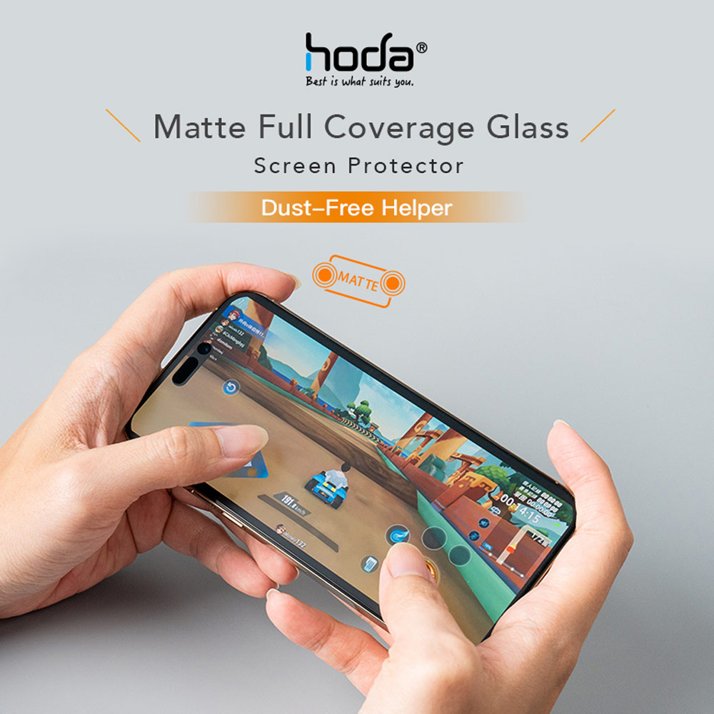 Picture of Apple iPhone 13 Pro Max 6.7 Screen Protector | Hoda 0.33mm 2.5D Anti Glare Matte Gaming Full Coverage Tempered Glass Screen Protector for Apple iPhone 13 Pro Max 6.7 iPhone 14 Plus 6.7  (Matte)