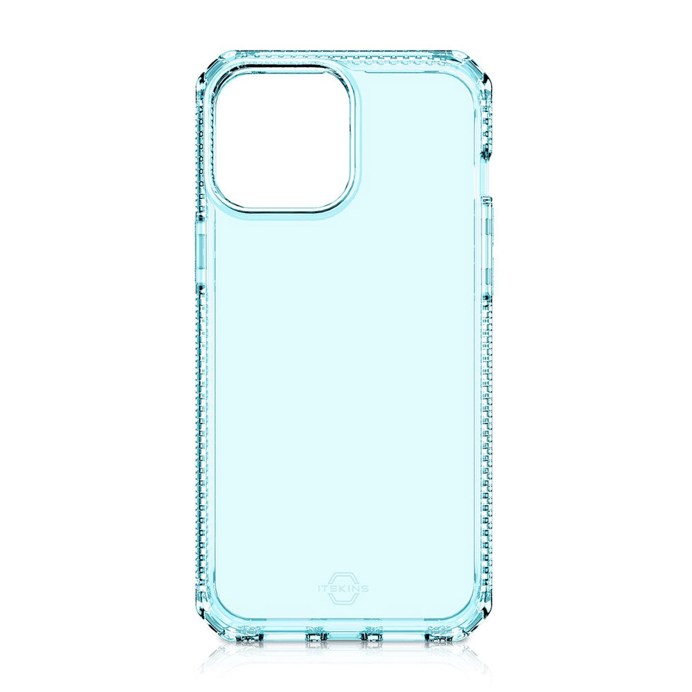 Picture of Apple iPhone 13 Pro Max 6.7 Case | ITSKINS SPECTRUM CLEAR ANTIMICROBIAL Certified Antishock Protection Case for iPhone 13 Pro Max (Light Blue)