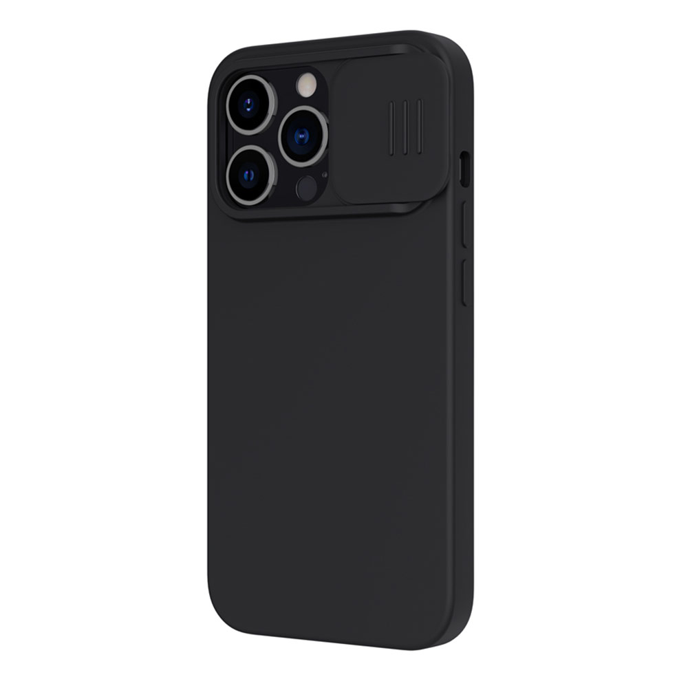 Picture of Apple iPhone 13 Pro Max 6.7 Case | Nillkin Camshield Silky Silicone Soft Feel Hard Case with Sliding Camera Lens Protection Cover for iPhone 13 Pro Max 6.7 (Black)
