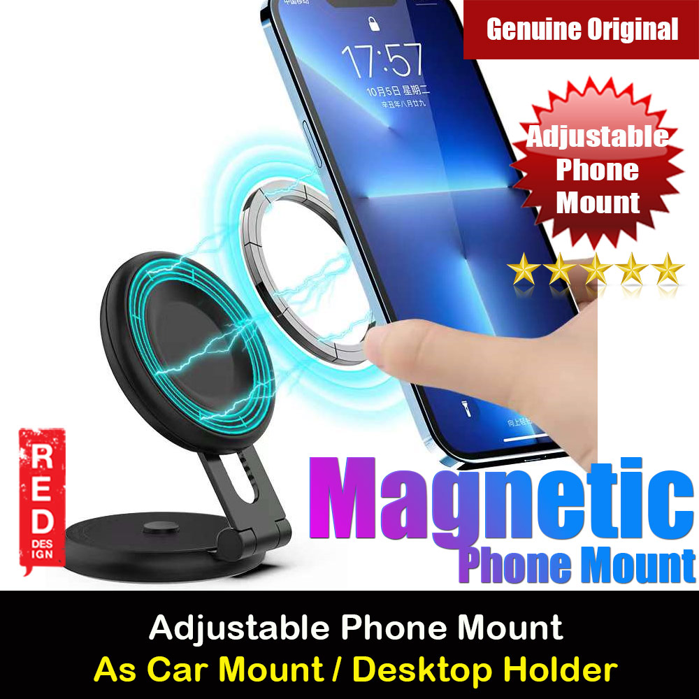 Picture of Red Design Selected Magnetic Smart Phone Mount Holder Desktop Dashboad Windscreen Mount MagSafe Compatibility Laptop Extender Magnetic Phone Bracket Attachable to Macbook Notebook Asus Lenovo HP Monitor for iPhone 12 13 14 15 Pro Max Series