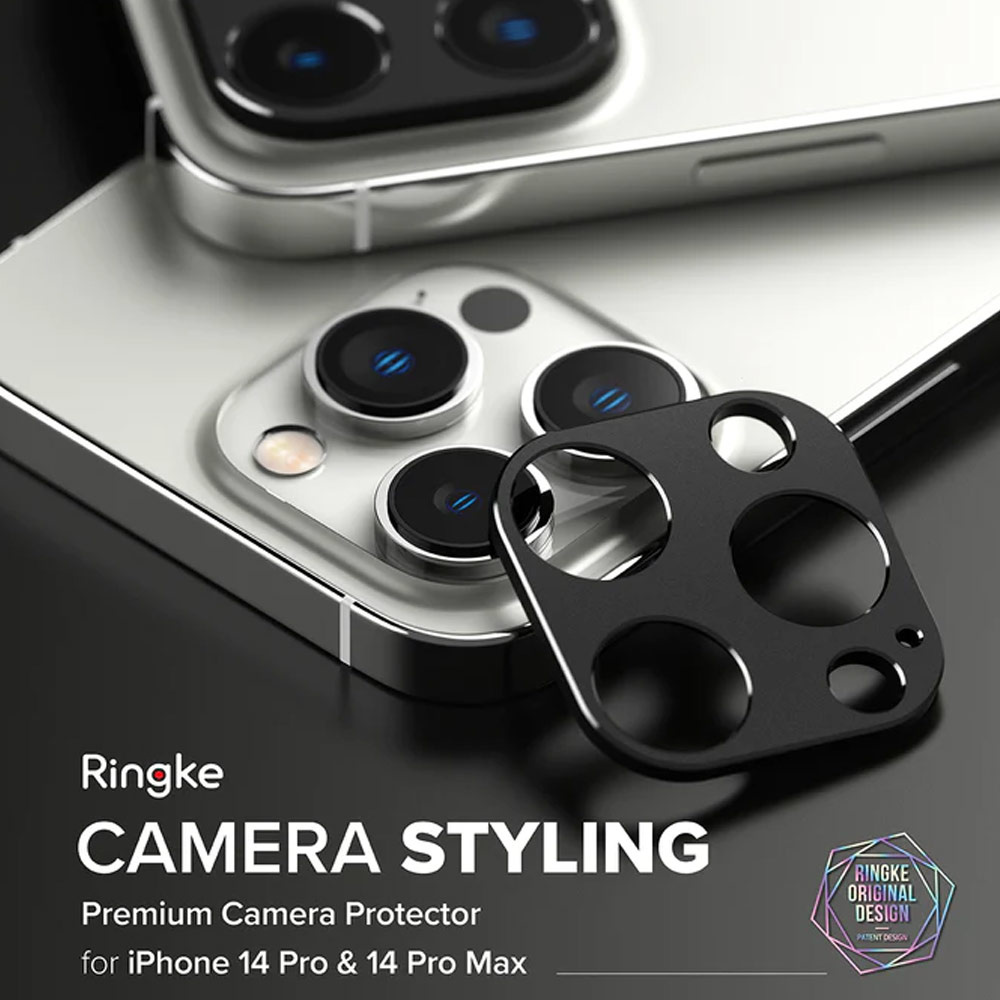 Picture of Apple iPhone 14 Pro Max 6.7  | Ringke Camera Styling Aluminum Bezel for Apple iPhone 14 Pro Max 6.7 iPhone 14 Pro 6.1 (Black)