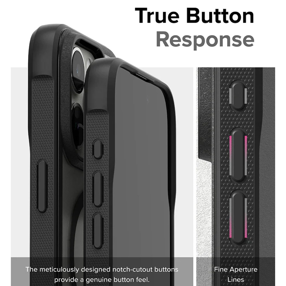 Picture of Apple iPhone 15 Pro Max 6.7 Case | Ringke Fusion Bold Magnetic Anti Yellow Back Plate Drop Protection Case for iPhone 15 Pro Max 6.7 (Matte Black)