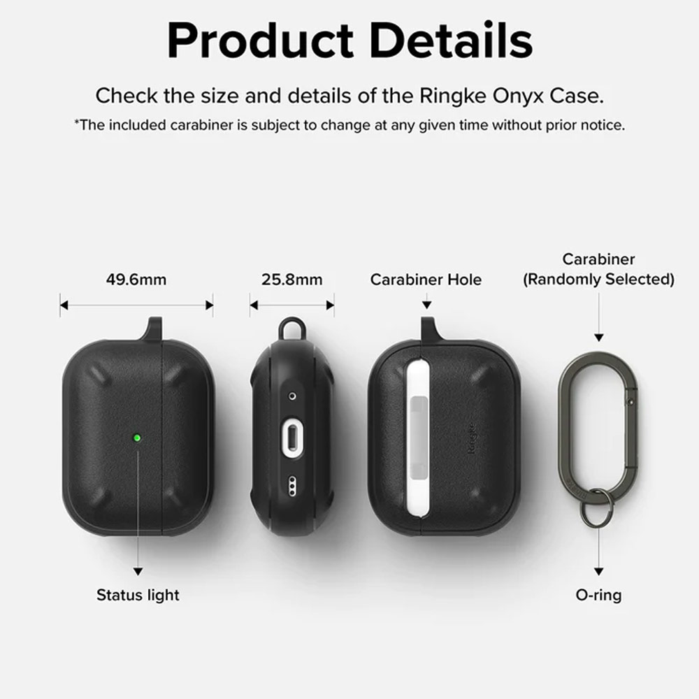 Picture of Apple Airpods Pro 2 Case | Ringke Onyx Durable TPU for Heavy Duty Defense Protection Case for Airpods Pro 2 gen 2022 (Black)