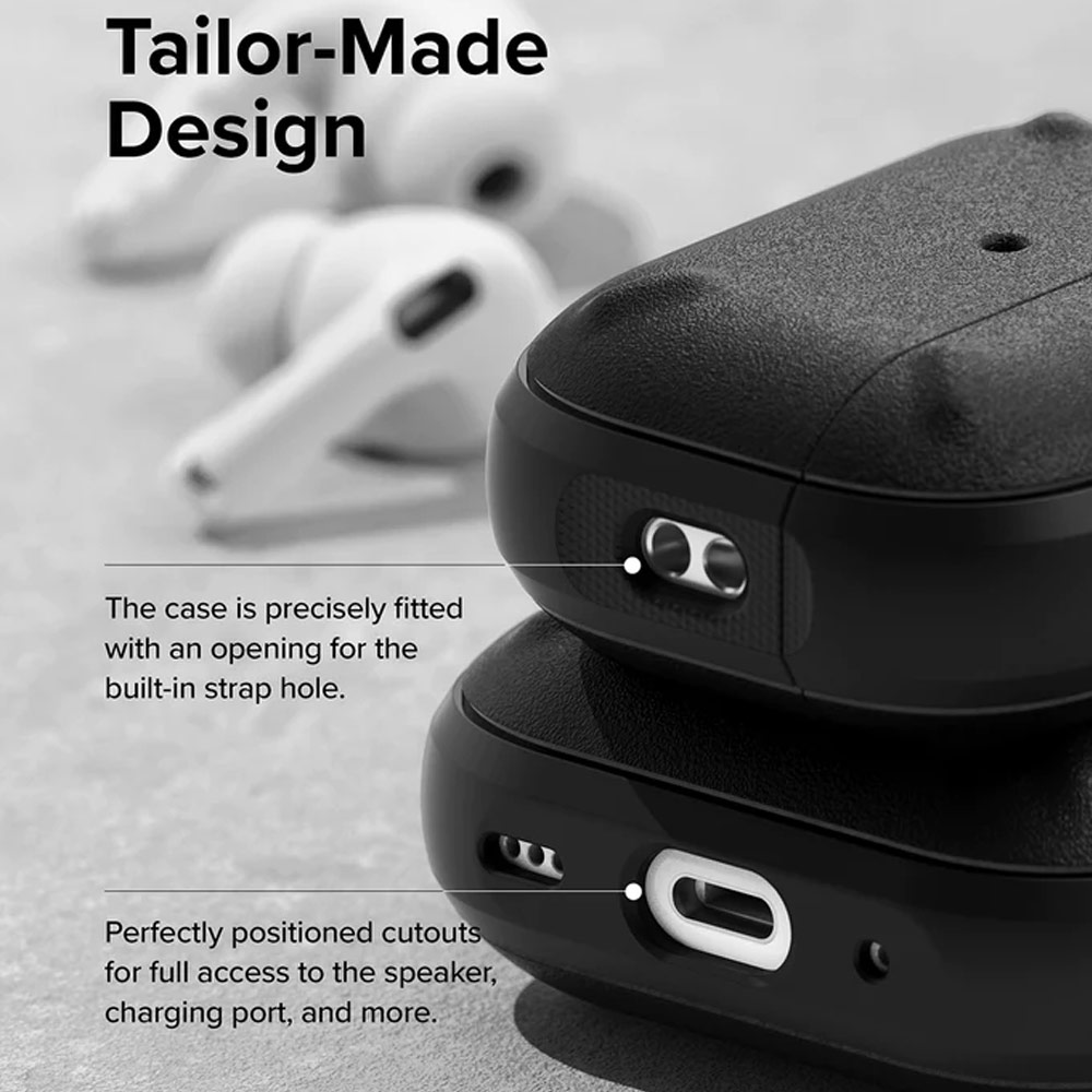 Picture of Apple Airpods Pro 2 Case | Ringke Onyx Durable TPU for Heavy Duty Defense Protection Case for Airpods Pro 2 gen 2022 (Black)
