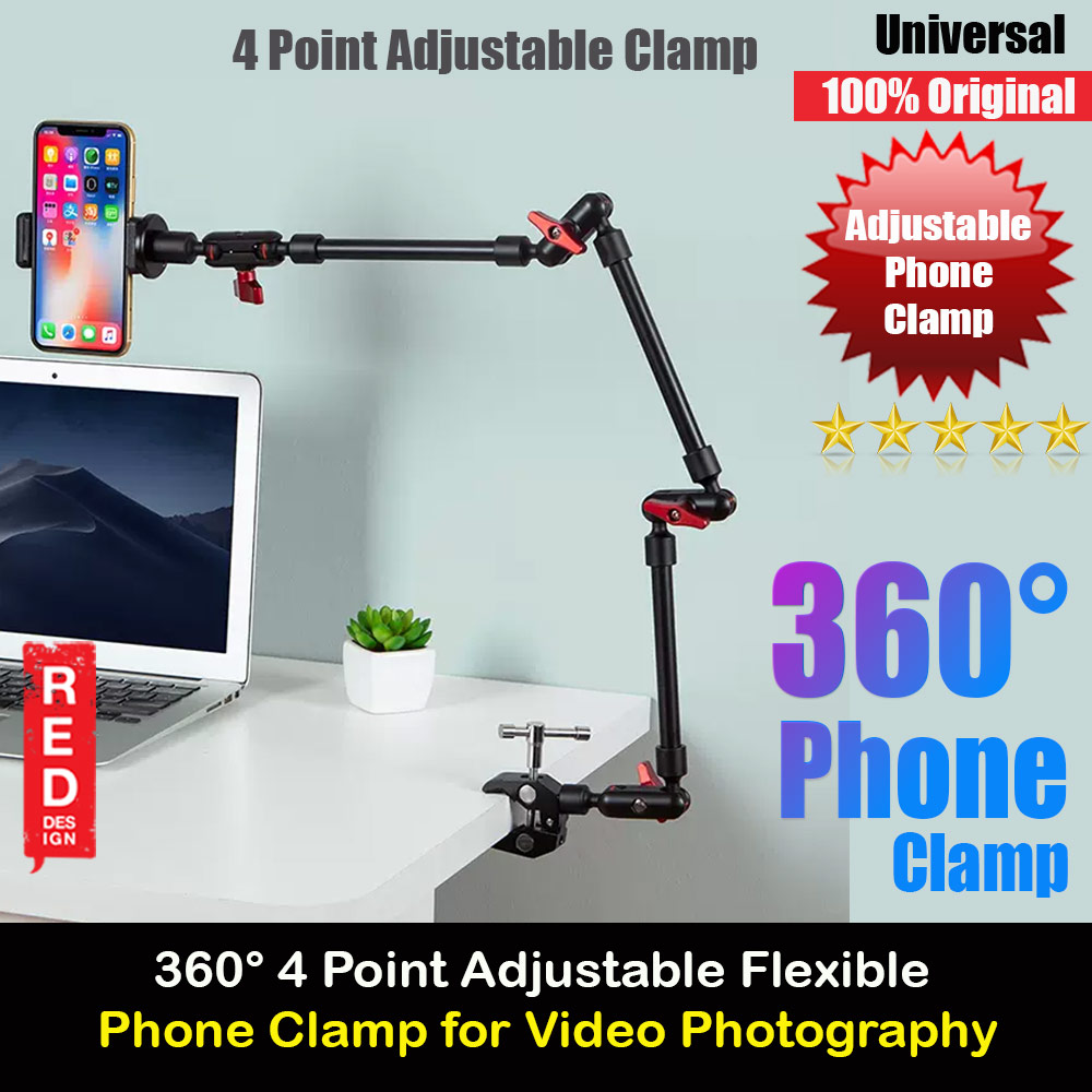 Picture of 360 Degree Multi Angle Adjustable Flexible Aluminum Alloy Lazy Photography Live Broadcast Phone Holder Clamp Stand with Standard 5mm Mount (Black) Red Design- Red Design Cases, Red Design Covers, iPad Cases and a wide selection of Red Design Accessories in Malaysia, Sabah, Sarawak and Singapore 