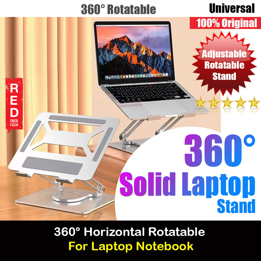 Picture of 360 Degree Rotatable Adjustable Height Angle Laptop Stand Laptop Stand Aluminium Laptop Foldable Stand for Apple MacBook Pro Laptops Notebook Tablets iPad iPad Pro(Silver) Red Design- Red Design Cases, Red Design Covers, iPad Cases and a wide selection of Red Design Accessories in Malaysia, Sabah, Sarawak and Singapore 