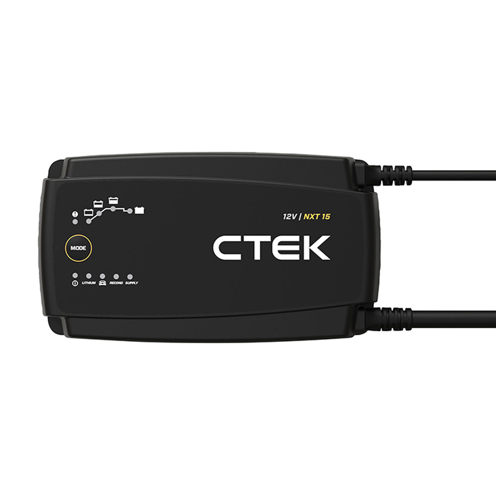 Picture of CTEK NXT 15 UK Car Battery Charger with UK Plug Supports 12V lead acid & lithium batteries (30-350Ah).