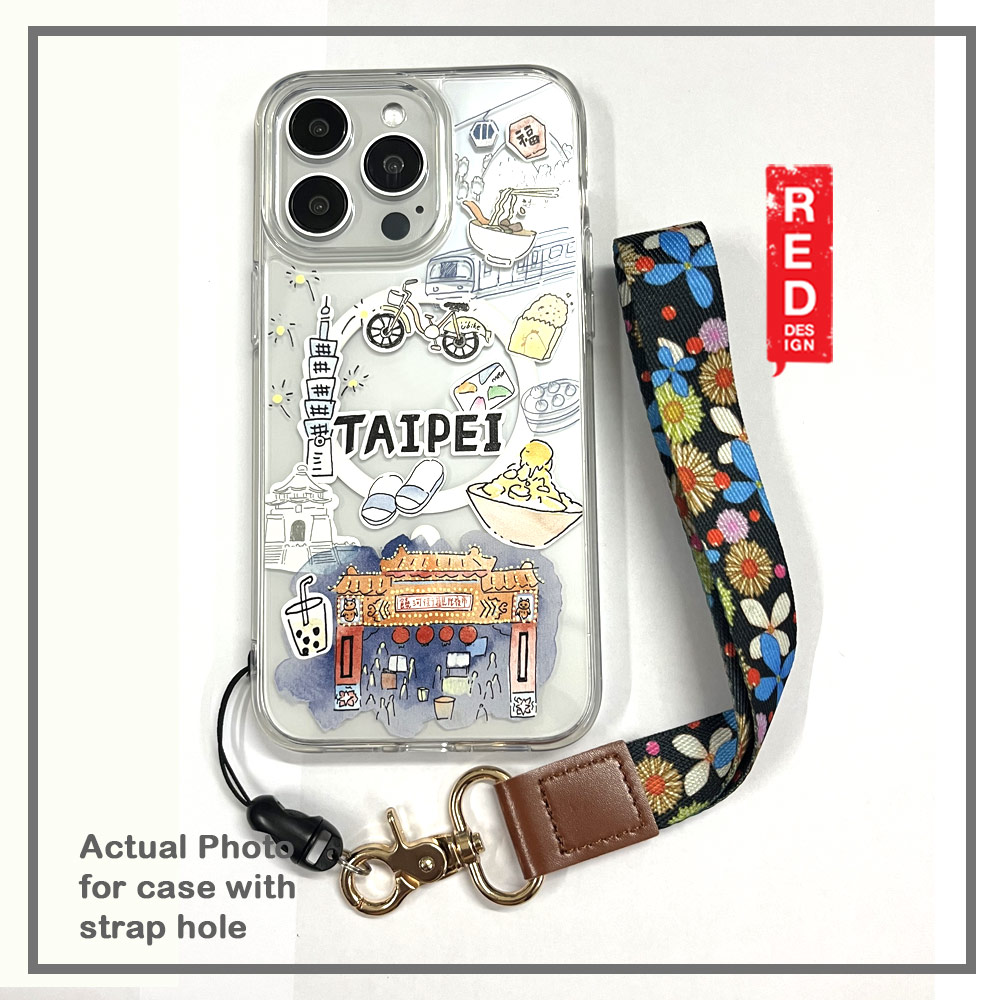 Picture of Red Design Selected Neck Lanyard and Wrist Strap Nylon Fabric with Metal Clasp for Phone Case (Blue Flower)